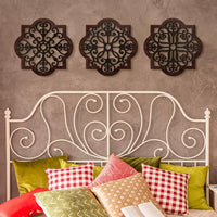 3-piece rustic wood geometric wall art set