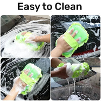 Microfiber Car Wash Sponge Glove — Scratch-Free Detailing