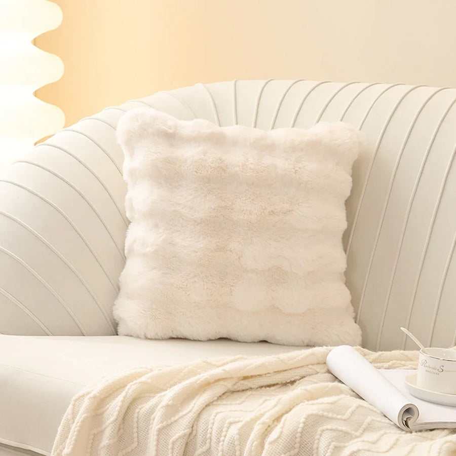 Soft Plush Fur Cushion Cover — 45x45cm | 7 Colours | Sofa & Bedroom Decor