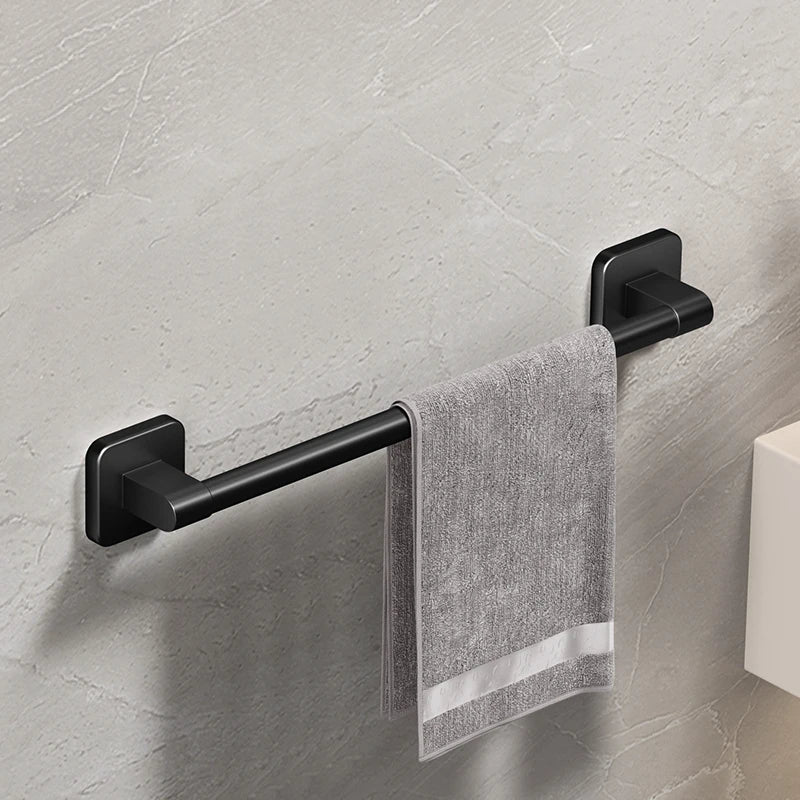 Self-Adhesive Towel Rail — No-Drill | White & Black | 30–80cm
