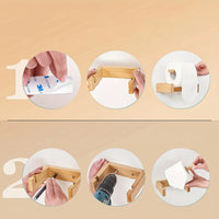 Bamboo wall-mounted toilet paper holder