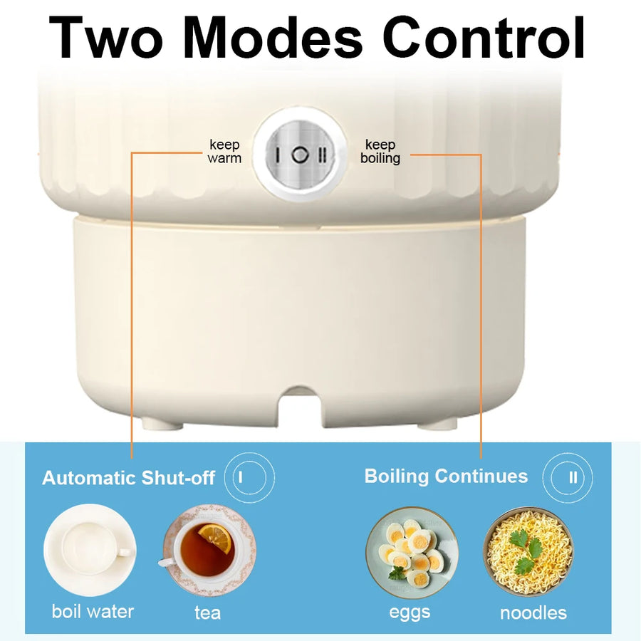 Foldable Travel Kettle with Steaming Rack