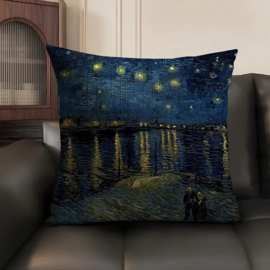 Van Gogh Art Cushion Cover — Natural Linen | Double-Sided Print