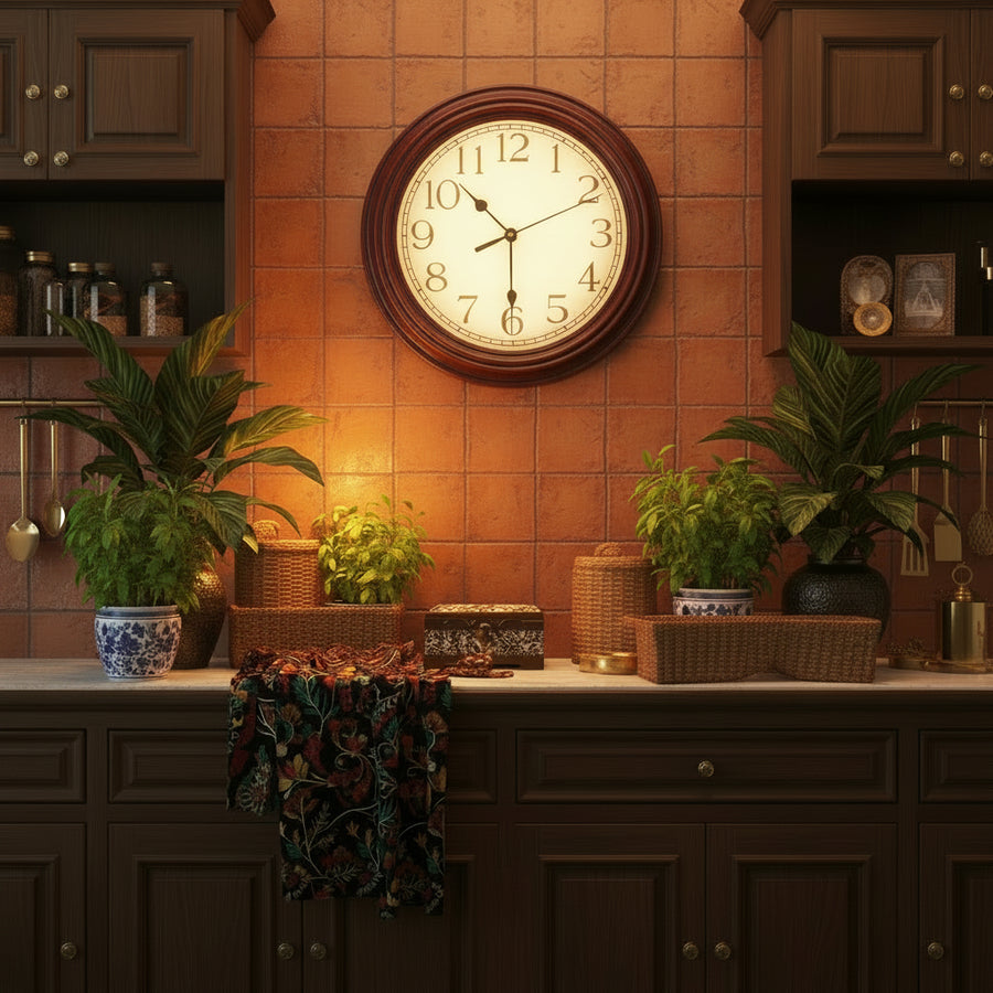 Large Retro Silent Wall Clock — American Classic Style | Living Room & Kitchen