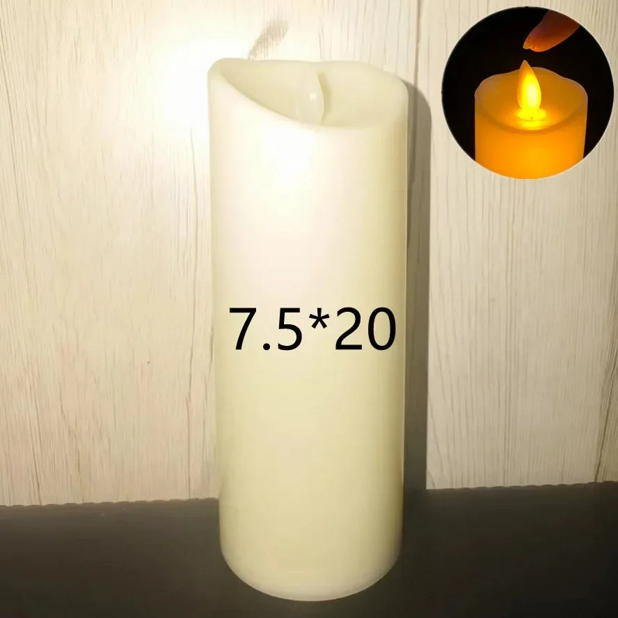 Flameless LED Pillar Candles — Warm Flicker | Set of 1–10 | Wedding & Events