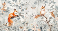 Custom Children's Forest Mural Wallpaper | Cartoon Animals | Made to Measure
