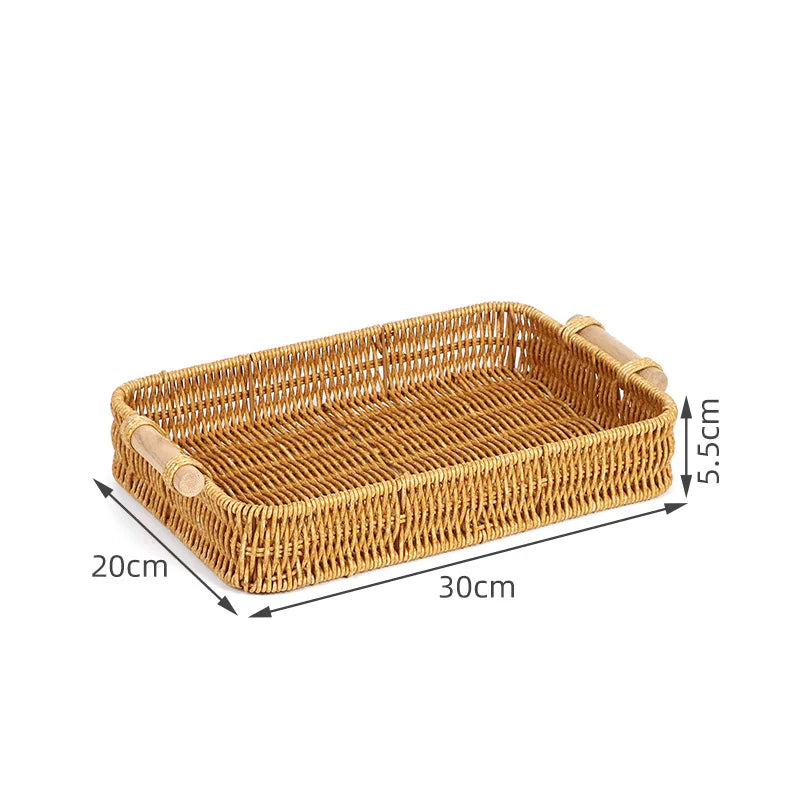 Wicker Rectangular Serving Tray
