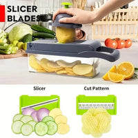 Multifunctional Vegetable Chopper & Slicer — 14-in-1 or 16-in-1, Stainless Steel Blades
