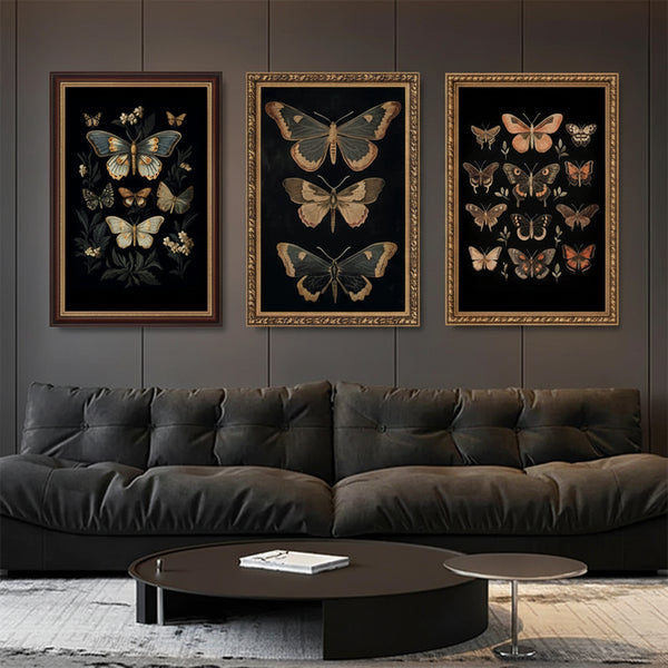 Vintage moth & Victorian insect canvas print
