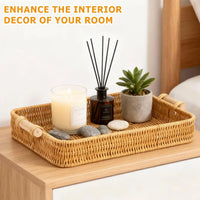 Wicker Rectangular Serving Tray