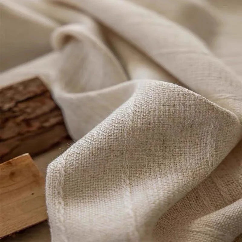 Japanese Style Linen Curtain — 70–90% Blackout | 7 Sizes | 4 Heading Styles | Living Room & Bedroom