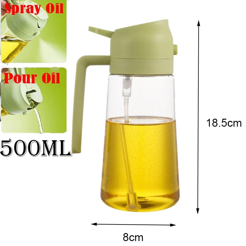 2-in-1 Oil Spray & Pour Dispenser Bottle | Refillable | 200ml, 300ml & 500ml