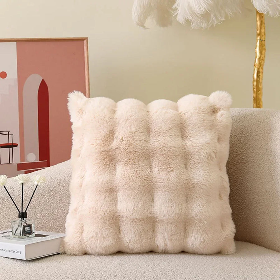 Soft Plush Fur Cushion Cover — 45x45cm | 7 Colours | Sofa & Bedroom Decor