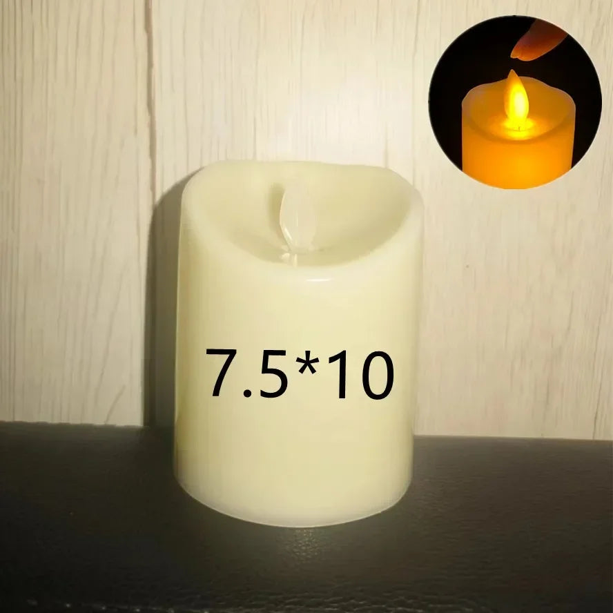 Flameless LED Pillar Candles — Warm Flicker | Set of 1–10 | Wedding & Events