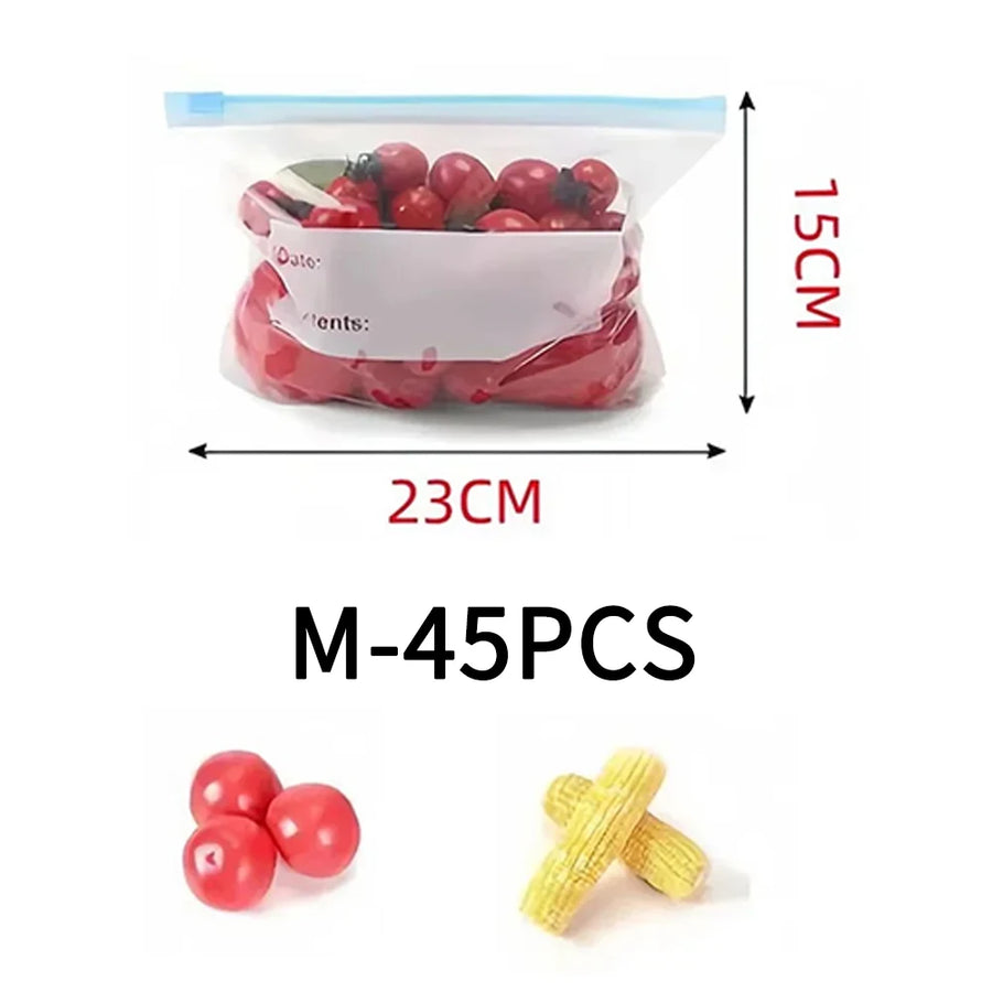 Reusable Food Storage Bags with Zipper, Leak-Proof & Airtight