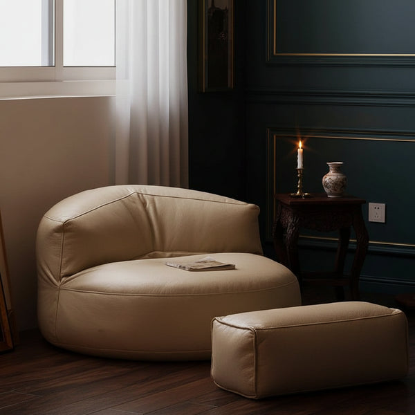 Modern Minimalist Seat — Microfiber Leather | Single Seat | Optional Footstool