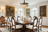 Luxury Crystal & Shell Chandelier — LED | Dimmable | 2 Sizes | Coffee or Gold Frame