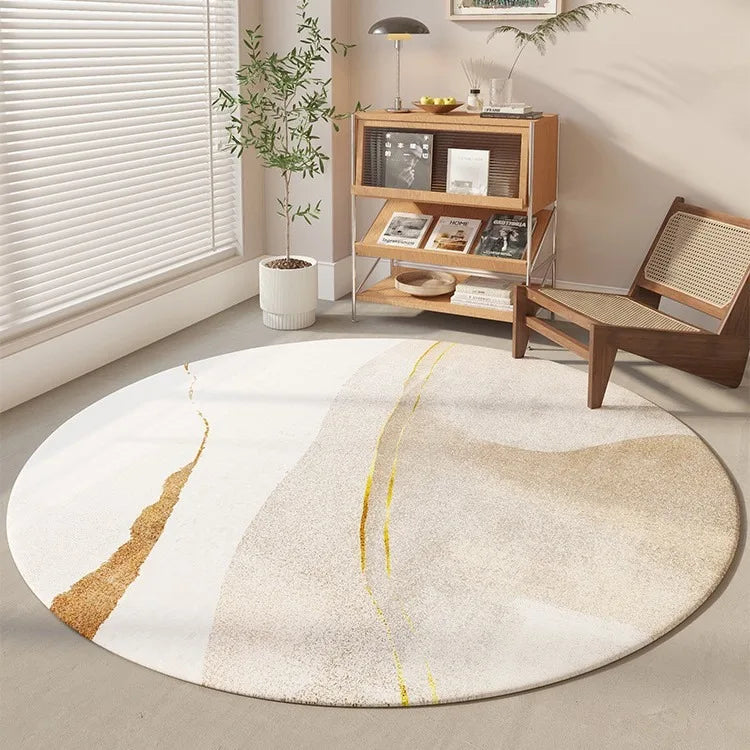 Minimalist Geometric Round Rug | Soft Flannel | Nordic Home Decor