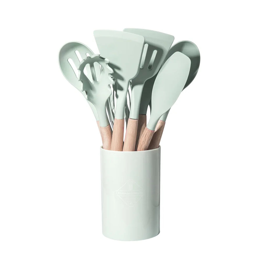 12-Piece Silicone & Wooden-Handle Kitchenware Set — Heat-Resistant | Non-Stick Safe