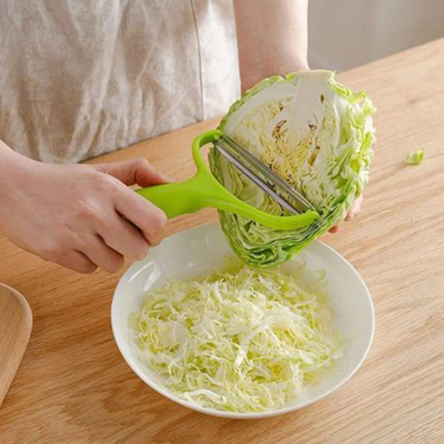 Handheld Vegetable Grater & Slicer — Stainless Steel Blade, Non-Slip Handle