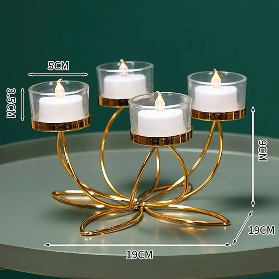 Gold Metal Candlestick Holder | Retro European Style | 1, 3, 4 & 5 Head