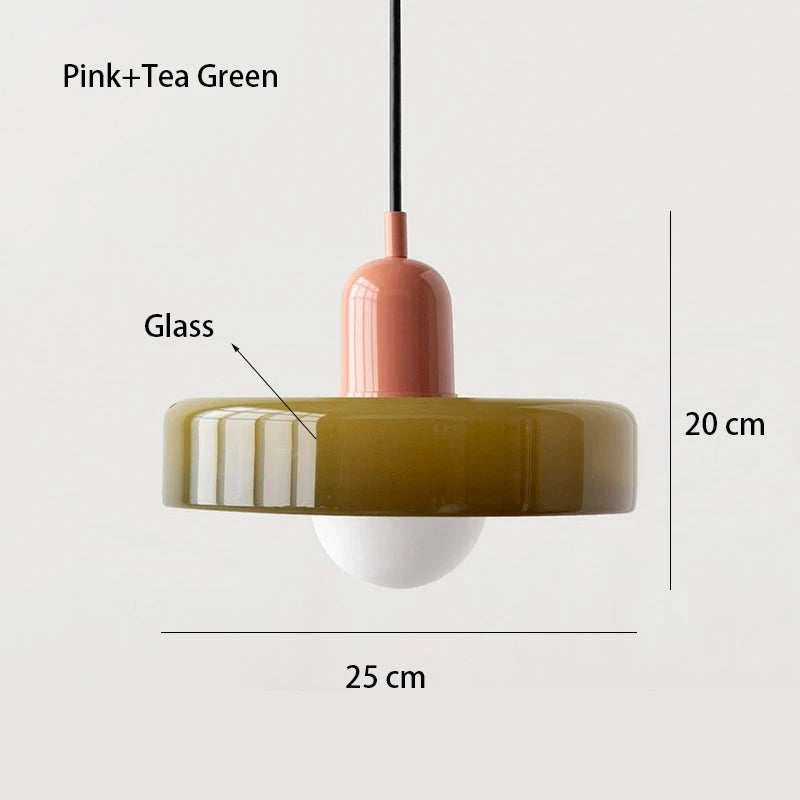 Bauhaus Glass Pendant Chandelier — Hand-Blown Shade