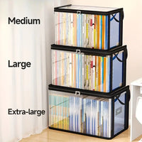 Clear flip-top storage box