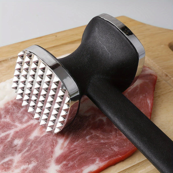 Heavy-Duty Stainless Steel Meat Tenderizer Hammer | Gold & Black