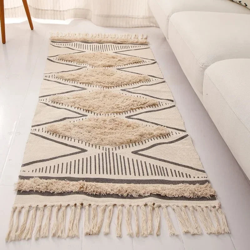 Nordic Tassel Area Rug | Soft Non-Slip Floor Mat | 60×90cm & 60×130cm