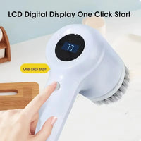 Cordless electric spin scrubber