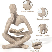 Abstract Thinker Resin Sculpture — Bookshelf & Desk Figurine | Modern Home Decor