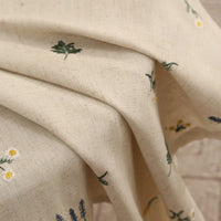 Embroidered Wheat Linen Tablecloth — Beige, 60×60cm & 90×90cm