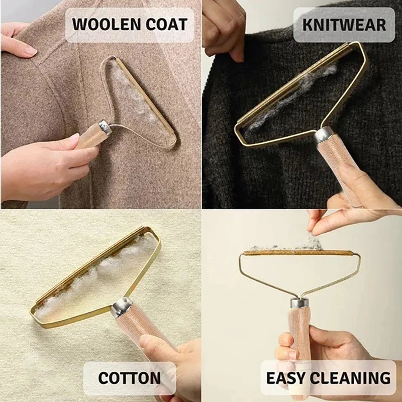 Manual Lint & Pet Hair Remover Brush — No Batteries, No Refills