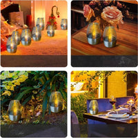 Flameless Solar LED Pillar Candles — Outdoor Waterproof | Wedding & Garden | Set of 1–4