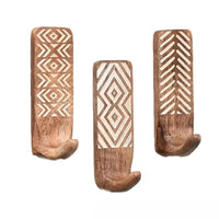 Bohemian wooden wall hooks