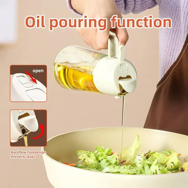 2-in-1 Oil Spray & Pour Dispenser Bottle | Refillable | 200ml, 300ml & 500ml