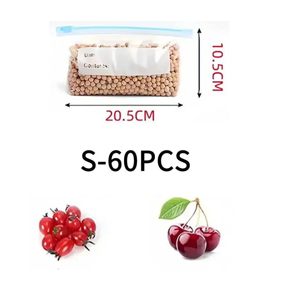 Reusable Food Storage Bags with Zipper, Leak-Proof & Airtight