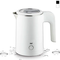Compact Travel Electric Kettle 0.8L | Stainless Steel | White & Black