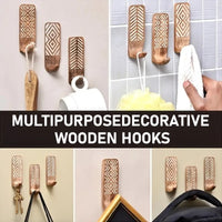 Bohemian wooden wall hooks