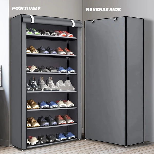 Rolling shutter shoe cabinet