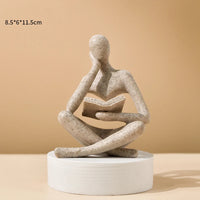 Abstract Thinker Resin Sculpture — Bookshelf & Desk Figurine | Modern Home Decor