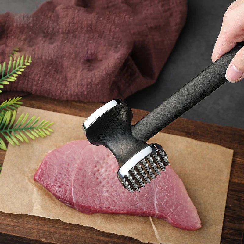 Heavy-Duty Stainless Steel Meat Tenderizer Hammer | Gold & Black