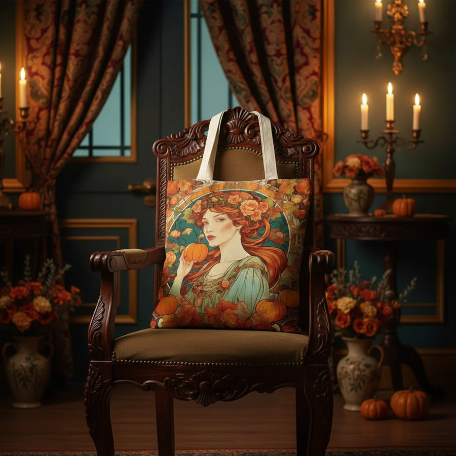 Mucha Series Art Canvas Tote Bag — Double-Sided Print | Eco-Friendly | 12 Designs | 4 Sizes