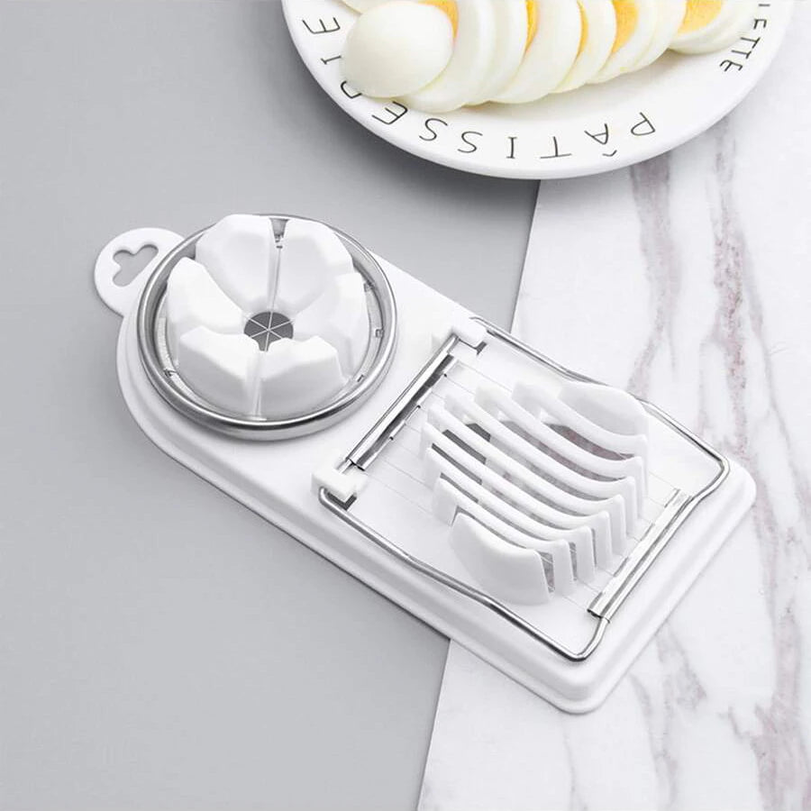 2-in-1 Egg Slicer & Cutter — Stainless Steel Wire, PP Base