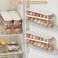Bilayer Auto-Rolling Egg Holder for Fridge — Ladder Style Dispenser
