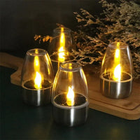 Flameless Solar LED Pillar Candles — Outdoor Waterproof | Wedding & Garden | Set of 1–4