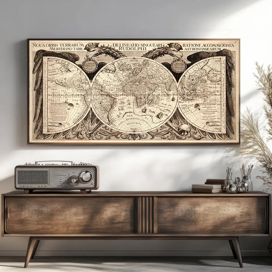 Vintage World Map Canvas