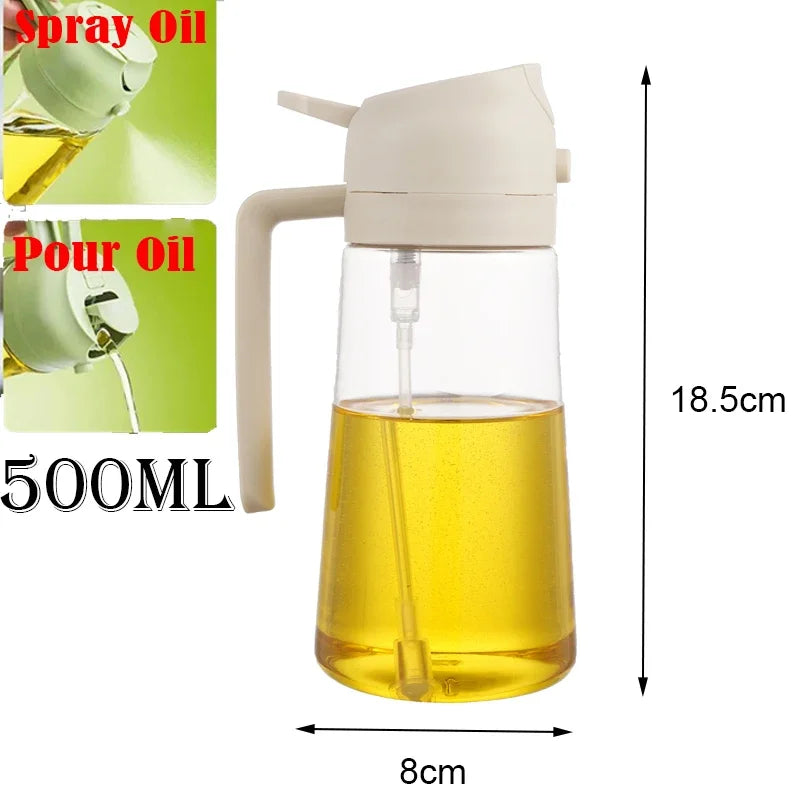 2-in-1 Oil Spray & Pour Dispenser Bottle | Refillable | 200ml, 300ml & 500ml