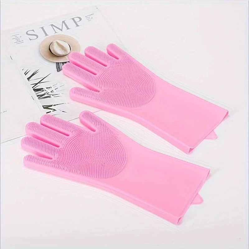 Silicone Pet Grooming & Bathing Gloves — Dogs, Cats & More