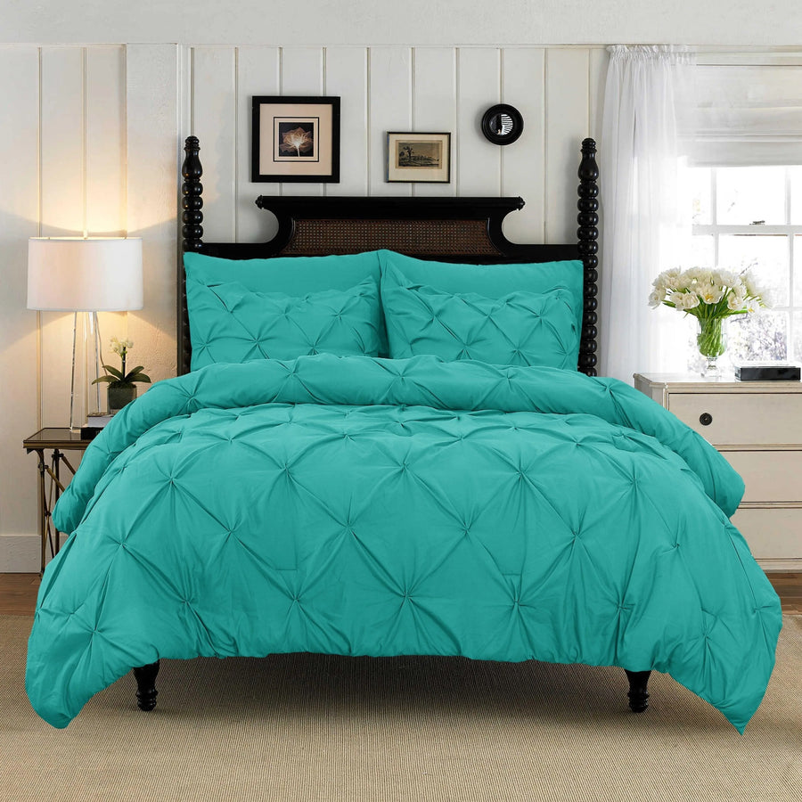 Pintuck Cotton Duvet Cover Set — 3 Piece, 7 Colours